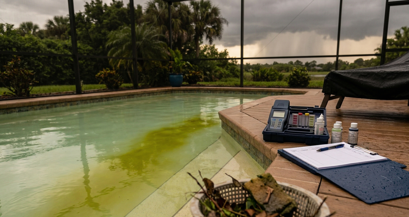 Why Your Pool Turns Green Overnight After a Brevard County Rainstorm